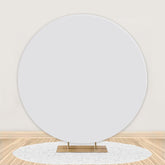 Lofaris Pure White Simple Happy Birthday Round Backdrop For Party